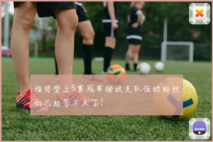 谁将登上S赛冠军榜这支队伍的粉丝们已经等不及了！